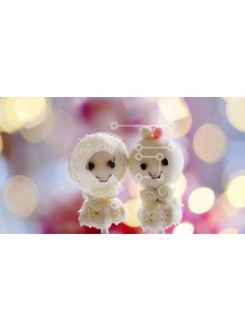 Σετ των 2 Intra Συλλεκτικό Ξύλινο Παζλ Plywood  4mm - Cake Pops σε σχήμα αγγέλου για γάμο ή ειδική περίσταση Σε Ξύλινο Κουτί - Διαστάσεις: 10x10 cm – 25 κομμάτια