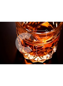 Σετ των 2 Intra Συλλεκτικό Ξύλινο Παζλ Plywood  4mm - Ποτήρι ουίσκι σε σκοτεινή επιφάνεια Σε Ξύλινο Κουτί - Διαστάσεις: 10x10 cm – 25 κομμάτια