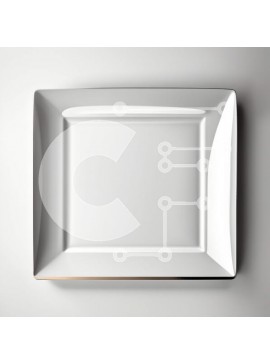 Intra Συλλεκτικό Ξύλινο Παζλ Plywood  4mm - Μινιμαλιστικό λευκό πιάτο σε γκρι φόντο Σε Ξύλινο Κουτί - Διαστάσεις Puzzle: 10x10 cm – 25 κομμάτια