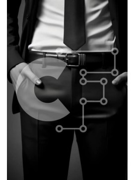 Intra Συλλεκτικό Ξύλινο Παζλ Plywood  4mm - Εικόνα σοβαρού επιχειρηματία με μαύρο κοστούμι, γραβάτα και παπούτσια Σε Ξύλινο Κουτί - Διαστάσεις Puzzle: 10x10 cm – 25 κομμάτια