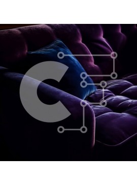 Intra Συλλεκτικό Ξύλινο Παζλ Plywood  4mm - Κομψή εσωτερική διακόσμηση: Μωβ καναπές με μπλε μαξιλάρι Σε Ξύλινο Κουτί - Διαστάσεις Puzzle: 10x10 cm – 25 κομμάτια