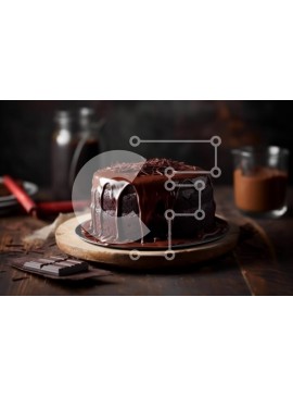 Σετ των 2 Intra Συλλεκτικό Ξύλινο Παζλ Plywood  4mm - Αφεθείτε σε αυτό το λαχταριστό κέικ σοκολάτας με γλάσο σοκολάτας Σε Ξύλινο Κουτί - Διαστάσεις: 10x10 cm – 25 κομμάτια