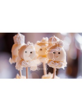 Σετ των 2 Intra Συλλεκτικό Ξύλινο Παζλ Plywood  4mm - Cake Pops με Fondant Faces για πάρτι και εκδηλώσεις Σε Ξύλινο Κουτί - Διαστάσεις: 10x10 cm – 25 κομμάτια
