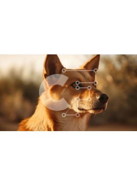 Intra Συλλεκτικό Ξύλινο Παζλ Plywood  4mm - Σοβαρό καφέ σκυλί στο χωράφι με ψηλό γρασίδι και δέντρα Σε Ξύλινο Κουτί - Διαστάσεις: 10x10 cm – 25 κομμάτια