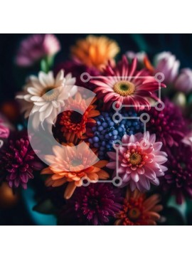 Intra Συλλεκτικό Ξύλινο Παζλ Plywood  4mm - Ζωντανό μπουκέτο λουλουδιών σε διαφανές γυάλινο βάζο σε σκούρο φόντο Σε Ξύλινο Κουτί - Διαστάσεις: 10x10 cm – 25 κομμάτια