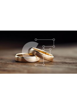 Σετ των 2 Intra Συλλεκτικό Ξύλινο Παζλ Plywood  4mm - Χρυσές Βέρες σε ξύλινη επιφάνεια Σε Ξύλινο Κουτί - Διαστάσεις: 10x10 cm – 25 κομμάτια