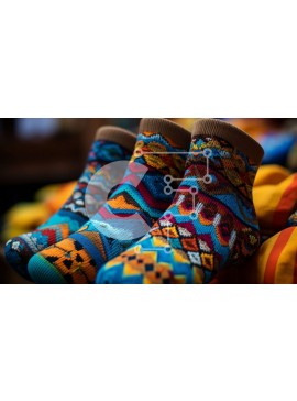 Intra Συλλεκτικό Ξύλινο Παζλ Plywood  4mm - Ζωντανές κάλτσες σε γραμμή ρούχων Σε Ξύλινο Κουτί - Διαστάσεις Puzzle: 10x10 cm – 25 κομμάτια