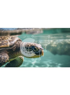 Intra Συλλεκτικό Ξύλινο Παζλ Plywood  4mm - Όμορφη θαλάσσια χελώνα σε καθαρά νερά Σε Ξύλινο Κουτί - Διαστάσεις: 10x10 cm – 25 κομμάτια
