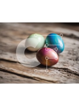 Intra Συλλεκτικό Ξύλινο Παζλ Plywood  4mm - Χρωματιστά Πασχαλινά αυγά σε ξύλινη επιφάνεια Σε Ξύλινο Κουτί - Διαστάσεις Puzzle: 10x10 cm – 25 κομμάτια