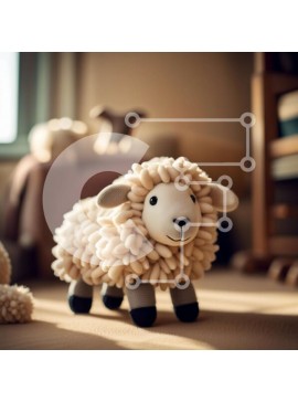 Intra Συλλεκτικό Ξύλινο Παζλ Plywood  4mm - Άνετο και φιλόξενο υπνοδωμάτιο με παιχνίδι με γεμιστά πρόβατα Σε Ξύλινο Κουτί - Διαστάσεις Puzzle: 10x10 cm – 25 κομμάτια