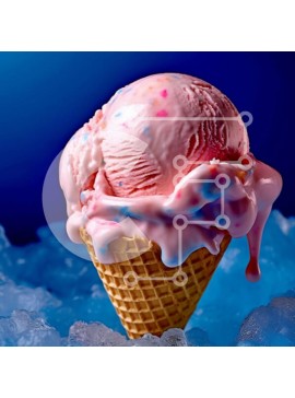 Σετ των 2 Intra Συλλεκτικό Ξύλινο Παζλ Plywood  4mm - Νόστιμο ροζ παγωτό με ψεκασμούς σε χωνάκι βάφλας σε μπλε επιφάνεια Σε Ξύλινο Κουτί - Διαστάσεις: 10x10 cm – 25 κομμάτια