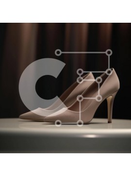 Σετ των 2 Intra Συλλεκτικό Ξύλινο Παζλ Plywood  4mm - Μπεζ ψηλοτάκουνα σε λευκό τραπέζι Σε Ξύλινο Κουτί - Διαστάσεις: 10x10 cm – 25 κομμάτια