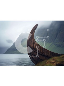 Intra Συλλεκτικό Ξύλινο Παζλ Plywood  4mm - Ξύλινη βάρκα ελλιμενισμένη κοντά στην ακτή του υδάτινου σώματος Σε Ξύλινο Κουτί - Διαστάσεις: 10x10 cm – 25 κομμάτια