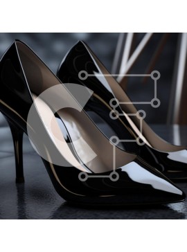 Σετ των 2 Intra Συλλεκτικό Ξύλινο Παζλ Plywood  4mm - Μαύρα ψηλοτάκουνα παπούτσια σε τραπέζι Σε Ξύλινο Κουτί - Διαστάσεις: 10x10 cm – 25 κομμάτια