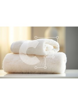 Intra Συλλεκτικό Ξύλινο Παζλ Plywood  4mm - Μινιμαλιστική εικόνα δύο λευκών πετσετών σε ένα λευκό τραπέζι Σε Ξύλινο Κουτί - Διαστάσεις Puzzle: 10x10 cm – 25 κομμάτια