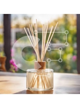 Intra Συλλεκτικό Ξύλινο Παζλ Plywood  4mm - Γυάλινο βάζο με ξύλινα ραβδιά σε ξύλινο τραπέζι Σε Ξύλινο Κουτί - Διαστάσεις: 10x10 cm – 25 κομμάτια