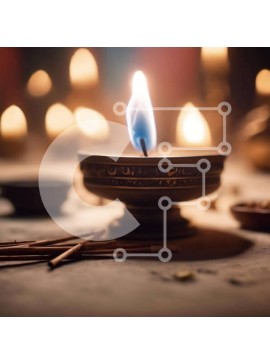 Intra Συλλεκτικό Ξύλινο Παζλ Plywood  4mm - Αναμμένο κερί θυμιάματος για διαλογισμό και πνευματικότητα Σε Ξύλινο Κουτί - Διαστάσεις Puzzle: 10x10 cm – 25 κομμάτια