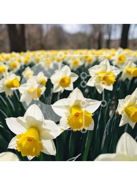 Intra Συλλεκτικό Ξύλινο Παζλ Plywood  4mm - Πανέμορφοι ανθισμένοι ασφόδελοι σε ένα χωράφι Σε Ξύλινο Κουτί - Διαστάσεις: 10x10 cm – 25 κομμάτια