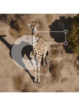 Intra Συλλεκτικό Ξύλινο Παζλ Plywood  4mm - Εναέρια άποψη της καμηλοπάρδαλης στην έρημο Σε Ξύλινο Κουτί - Διαστάσεις: 10x10 cm – 25 κομμάτια