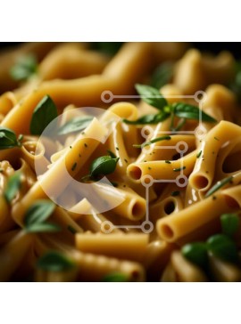 Σετ των 2 Intra Συλλεκτικό Ξύλινο Παζλ Plywood  4mm - Νόστιμο πιάτο κρεμώδη ζυμαρικά με φρέσκο ​​βασιλικό Σε Ξύλινο Κουτί - Διαστάσεις: 10x10 cm – 25 κομμάτια