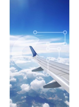 Intra Συλλεκτικό Ξύλινο Παζλ Plywood  4mm - Πτέρυγα αεροπλάνου στον ουρανό με τα σύννεφα Σε Ξύλινο Κουτί - Διαστάσεις Puzzle: 10x10 cm – 25 κομμάτια