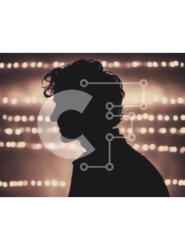 Intra Συλλεκτικό Ξύλινο Παζλ Plywood  4mm - Άνδρας σιλουέτα με σγουρά μαλλιά Σε Ξύλινο Κουτί - Διαστάσεις Puzzle: 10x10 cm – 25 κομμάτια