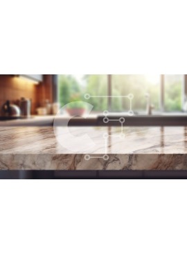 Intra Συλλεκτικό Ξύλινο Παζλ Plywood  4mm - Μαρμάρινος πάγκος κουζίνας με φυτά Σε Ξύλινο Κουτί - Διαστάσεις Puzzle: 10x10 cm – 25 κομμάτια