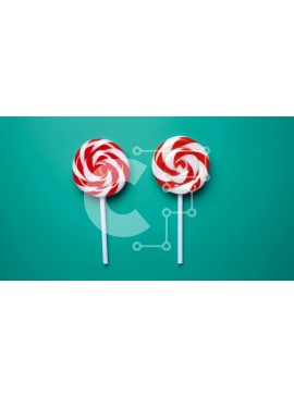 Intra Συλλεκτικό Ξύλινο Παζλ Plywood  4mm - Κόκκινα και άσπρα γλειφιτζούρια σε πράσινο φόντο Σε Ξύλινο Κουτί - Διαστάσεις Puzzle: 10x10 cm – 25 κομμάτια