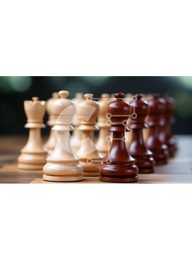 Intra Συλλεκτικό Ξύλινο Παζλ Plywood  4mm - Ξύλινο σετ σκακιού σε καρό σανίδα Σε Ξύλινο Κουτί - Διαστάσεις Puzzle: 10x10 cm – 25 κομμάτια