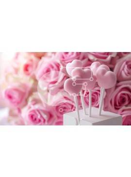 Σετ των 2 Intra Συλλεκτικό Ξύλινο Παζλ Plywood  4mm - Ροζ γλειφιτζούρια σε σχήμα καρδιάς με τριαντάφυλλα και κουτιά δώρων Σε Ξύλινο Κουτί - Διαστάσεις: 10x10 cm – 25 κομμάτια