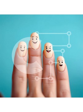 Σετ των 2 Intra Συλλεκτικό Ξύλινο Παζλ Plywood  4mm - Χέρι με Smiley Face Nail Art Σε Ξύλινο Κουτί - Διαστάσεις: 10x10 cm – 25 κομμάτια