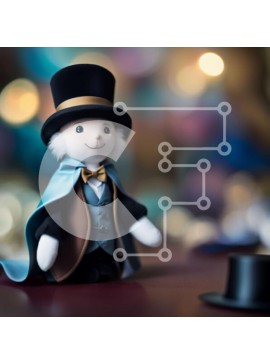 Intra Συλλεκτικό Ξύλινο Παζλ Plywood  4mm - Αξιολάτρευτη εικόνα ενός γεμισμένου ζώου με καπέλο και κάπα Σε Ξύλινο Κουτί - Διαστάσεις Puzzle: 10x10 cm – 25 κομμάτια