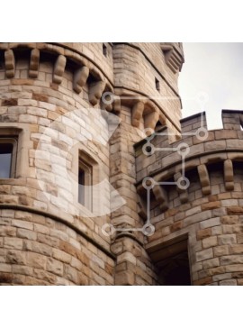 Intra Συλλεκτικό Ξύλινο Παζλ Plywood  4mm - Όμορφη εικόνα της κορυφής ενός πέτρινου κάστρου με μικρά παράθυρα και καμάρες Σε Ξύλινο Κουτί - Διαστάσεις Puzzle: 10x10 cm – 25 κομμάτια