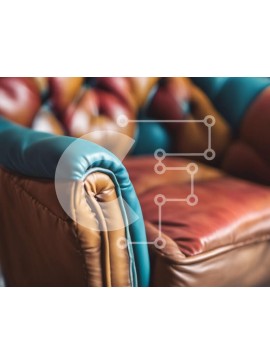 Intra Συλλεκτικό Ξύλινο Παζλ Plywood  4mm - Κοντινή όψη μιας δερμάτινης καρέκλας μοναδικού σχεδίου Σε Ξύλινο Κουτί - Διαστάσεις Puzzle: 10x10 cm – 25 κομμάτια