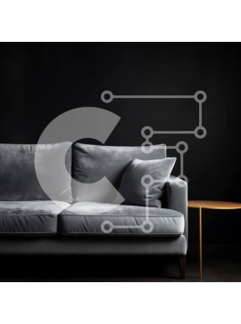 Intra Συλλεκτικό Ξύλινο Παζλ Plywood  4mm - Άνετος γκρι καναπές σε εσωτερικό με χαμηλό φωτισμό Σε Ξύλινο Κουτί - Διαστάσεις Puzzle: 10x10 cm – 25 κομμάτια