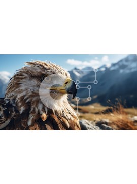 Σετ των 2 Intra Συλλεκτικό Ξύλινο Παζλ Plywood  4mm - Majestic Brown Eagle με ανοιχτά φτερά στο Rocky Outcropping Σε Ξύλινο Κουτί - Διαστάσεις: 10x10 cm – 25 κομμάτια