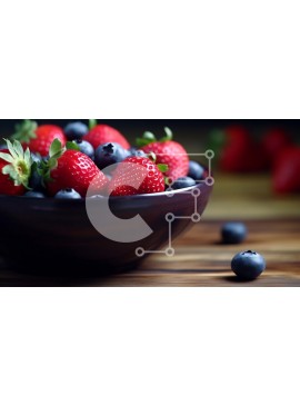 Σετ των 2 Intra Συλλεκτικό Ξύλινο Παζλ Plywood  4mm - Μπολ με φρέσκες φράουλες και βατόμουρα Σε Ξύλινο Κουτί - Διαστάσεις: 10x10 cm – 25 κομμάτια