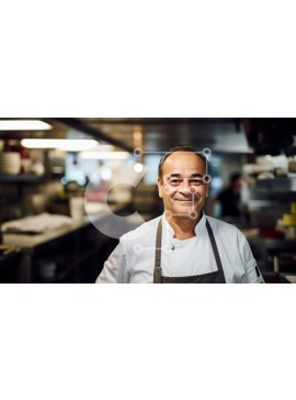 Intra Συλλεκτικό Ξύλινο Παζλ Plywood  4mm - Χαμογελαστός σεφ σε μια κουζίνα βιομηχανικού στυλ Σε Ξύλινο Κουτί - Διαστάσεις Puzzle: 10x10 cm – 25 κομμάτια