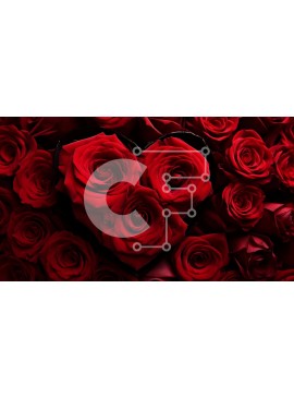 Intra Συλλεκτικό Ξύλινο Παζλ Plywood  4mm - Σύνθεση σε σχήμα καρδιάς από κόκκινα τριαντάφυλλα και άλλα λουλούδια Σε Ξύλινο Κουτί - Διαστάσεις Puzzle: 10x10 cm – 25 κομμάτια