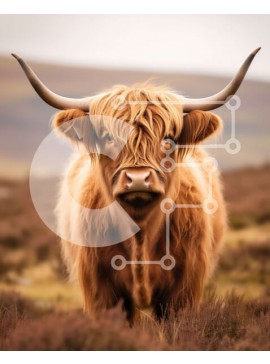 Σετ των 2 Intra Συλλεκτικό Ξύλινο Παζλ Plywood  4mm - Εικόνα μιας ήρεμης δασύτριχης αγελάδας σε ένα χωράφι με ψηλό γρασίδι Σε Ξύλινο Κουτί - Διαστάσεις: 10x10 cm – 25 κομμάτια