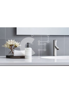 Intra Συλλεκτικό Ξύλινο Παζλ Plywood  4mm - Μοντέρνος νεροχύτης μπάνιου με λευκό πάγκο και βρύση χρωμίου Σε Ξύλινο Κουτί - Διαστάσεις Puzzle: 10x10 cm – 25 κομμάτια