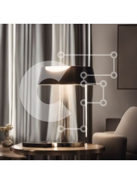 Intra Συλλεκτικό Ξύλινο Παζλ Plywood  4mm - Μοντέρνο επιτραπέζιο φωτιστικό σε ξύλινο τραπέζι μπροστά από το παράθυρο Σε Ξύλινο Κουτί - Διαστάσεις Puzzle: 10x10 cm – 25 κομμάτια