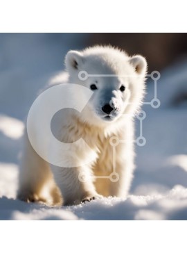 Intra Συλλεκτικό Ξύλινο Παζλ Plywood  4mm - Αξιολάτρευτο πολικό αρκουδάκι που στέκεται στο χιόνι Σε Ξύλινο Κουτί - Διαστάσεις: 10x10 cm – 25 κομμάτια