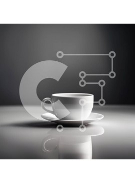 Σετ των 2 Intra Συλλεκτικό Ξύλινο Παζλ Plywood  4mm - Κομψή εικόνα ενός λευκού φλιτζάνι καφέ σε ένα σκοτεινό τραπέζι Σε Ξύλινο Κουτί - Διαστάσεις: 10x10 cm – 25 κομμάτια