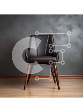 Intra Συλλεκτικό Ξύλινο Παζλ Plywood  4mm - Μαύρη δερμάτινη καρέκλα σε μοντέρνο δωμάτιο Σε Ξύλινο Κουτί - Διαστάσεις Puzzle: 10x10 cm – 25 κομμάτια