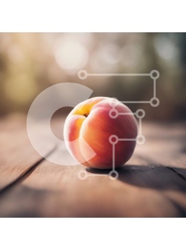 Σετ των 2 Intra Συλλεκτικό Ξύλινο Παζλ Plywood  4mm - Ώριμο ροδάκινο σε ξύλινο τραπέζι Σε Ξύλινο Κουτί - Διαστάσεις: 10x10 cm – 25 κομμάτια