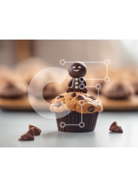 Σετ των 2 Intra Συλλεκτικό Ξύλινο Παζλ Plywood  4mm - Νόστιμο Cupcake σοκολάτας με αξιολάτρευτο μελόψωμο Σε Ξύλινο Κουτί - Διαστάσεις: 10x10 cm – 25 κομμάτια