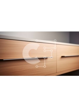 Intra Συλλεκτικό Ξύλινο Παζλ Plywood  4mm - Κοντινό πλάνο μοντέρνου ξύλινου ντουλαπιού με συρτάρια και πόρτα Σε Ξύλινο Κουτί - Διαστάσεις Puzzle: 10x10 cm – 25 κομμάτια