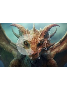 Intra Συλλεκτικό Ξύλινο Παζλ Plywood  4mm - Επική εικόνα ενός δράκου με μεγάλα κέρατα και αιχμηρά δόντια Σε Ξύλινο Κουτί - Διαστάσεις Puzzle: 10x10 cm – 25 κομμάτια