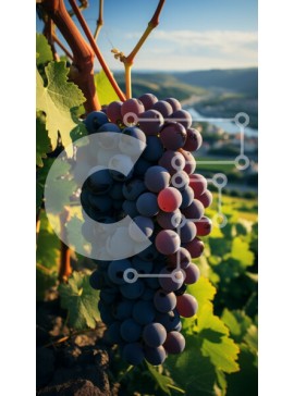 Intra Συλλεκτικό Ξύλινο Παζλ Plywood  4mm - Ώριμα σταφύλια που κρέμονται από το αμπέλι σε έναν αμπελώνα Σε Ξύλινο Κουτί - Διαστάσεις: 10x10 cm – 25 κομμάτια